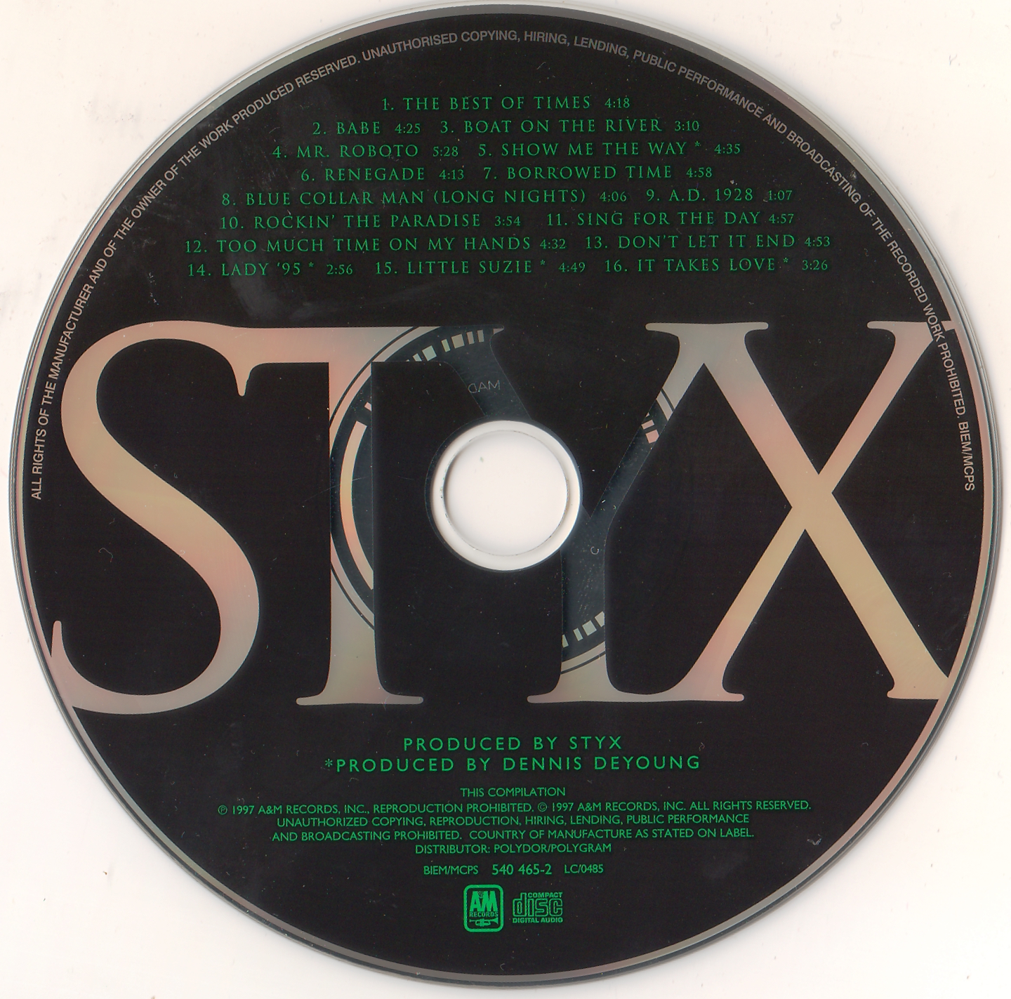 Styx  The Best Of Times; The Best Of Styx : CD